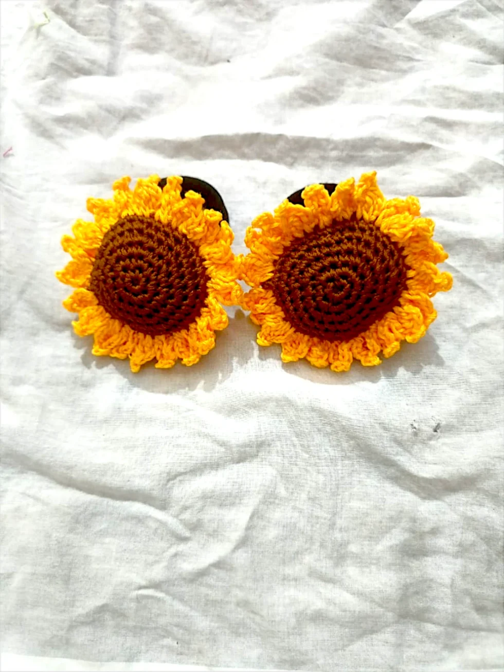 Handmade Sunflower Crochet Hair Rubber Bands – Eco-Friendly Accessories