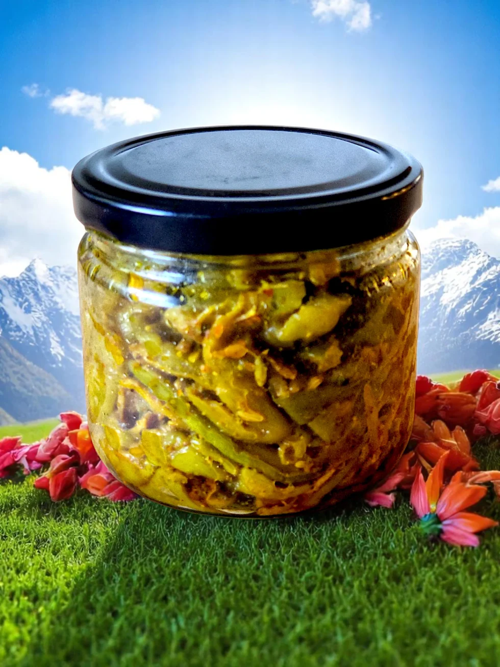 Homemade Organic Karela (Bitter Gourd) Pickle – A Healthy, Spicy Twist from the Hills