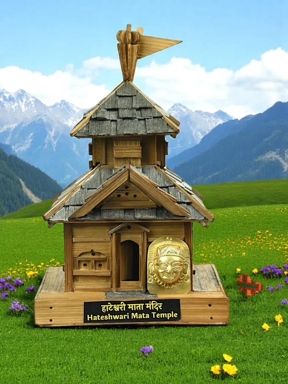 Replica of Hateshwari Mata Temple – Kath-Kuni Style Heritage Gift from Himachal