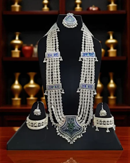 Chandrahaar, Earrings, Kangan, Maang Tikka & Toka - Pahadi Set