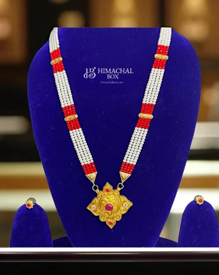 Himachali Ghau Necklace with Earrings – Antique Ethnic Jewellery Set HimachalBox