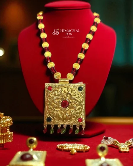 Himachali Kanth Mala Set – Traditional Choker Necklace with Earrings HimachalBox