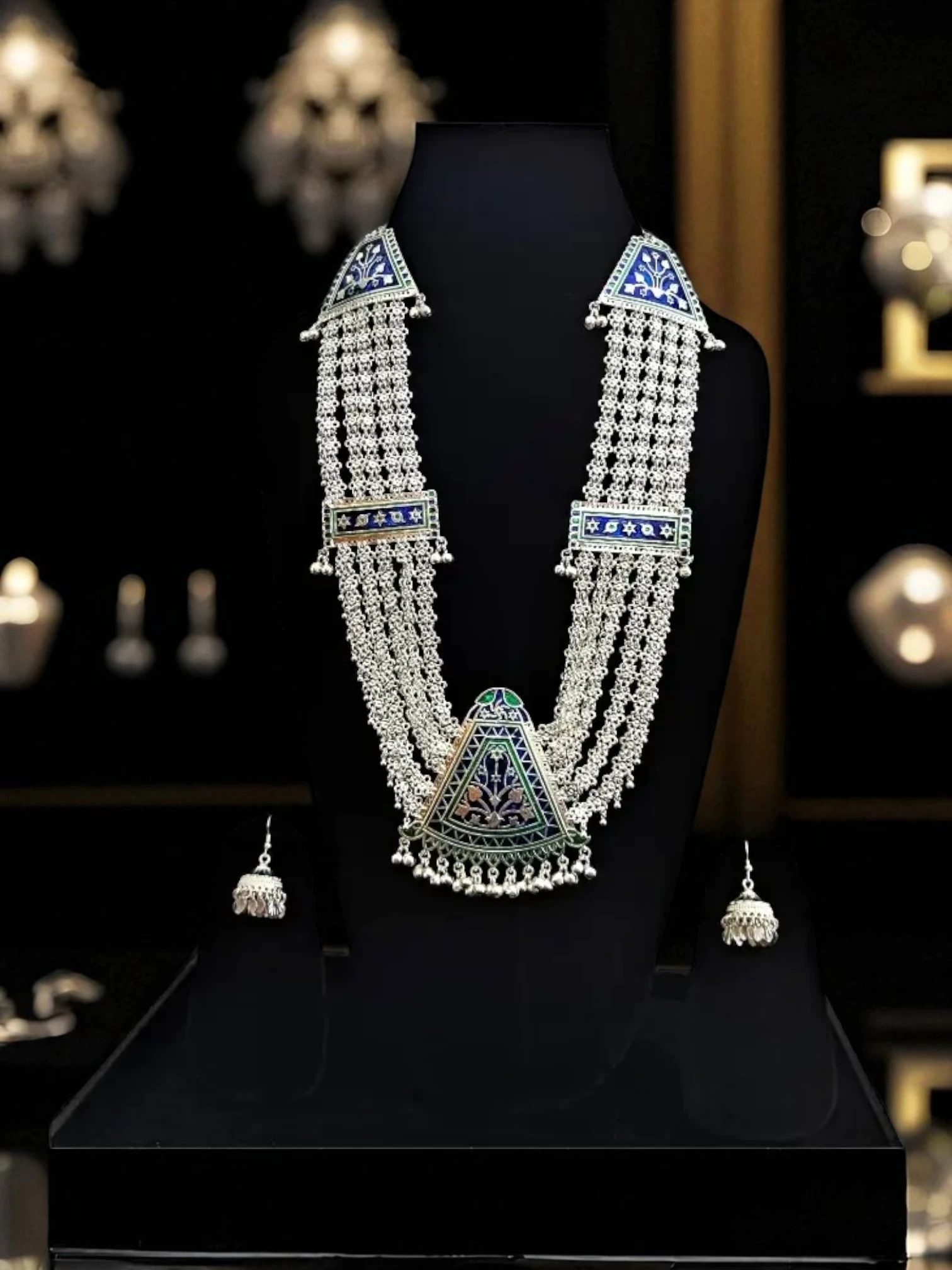 Himachali Pahadi Brass Artificial Jewellery Set – Necklace + Earrings