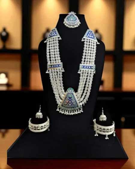 Traditional Himachali Jewelry Set – Chandrahaar, Earrings, Kangan, Maang Tikka & Toka