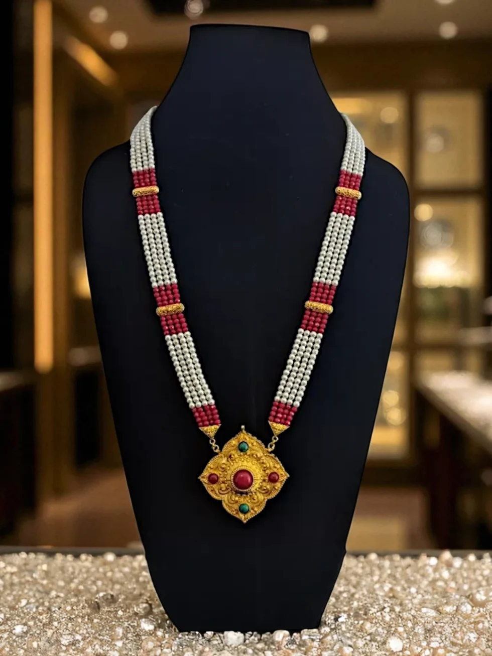 Himachali Traditional Ghau Necklace with Mala – Most Wearing Neckles in Kullu