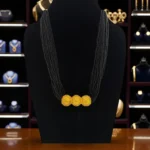 Kinnauri Tarmani Necklace – High-Quality Brass with Beaded Black Malla Gold-Like Finish Ethnic Jewellery.