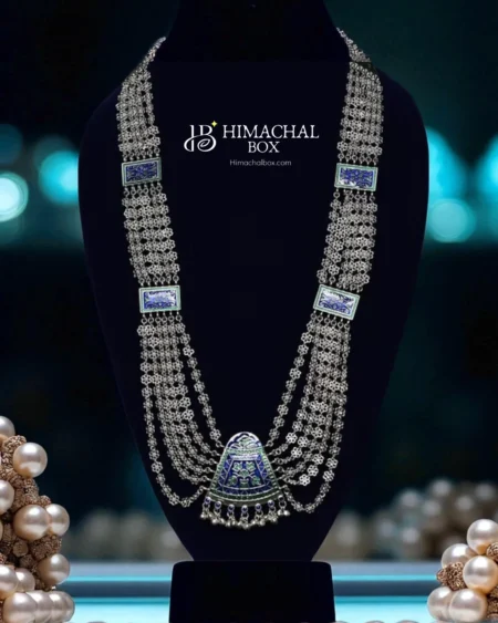 Traditional Chandarhaar – Himachali Bridal Necklace with Silver Finish HimachalBox
