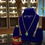 Traditional Necklace Full Set – Green Stone Necklace, Earrings, Ring & Kangan HimachalBox