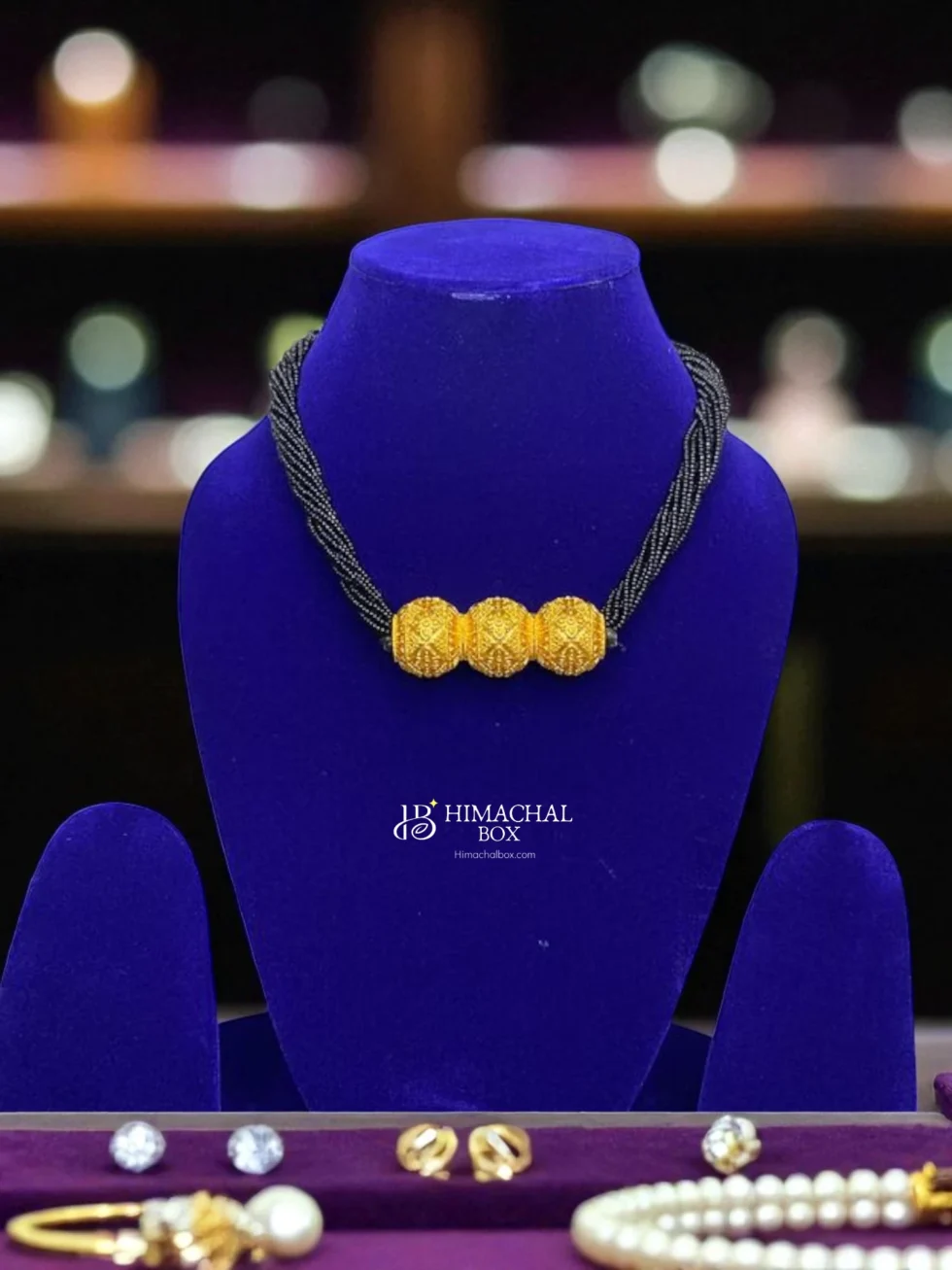 Traditional Trimani Necklace – Himachali Ethnic Jewellery in Gold Finish HimachalBox