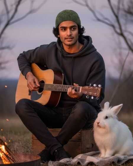 Hand‑Knitted Angora Wool Beanie Cap for Men & Women