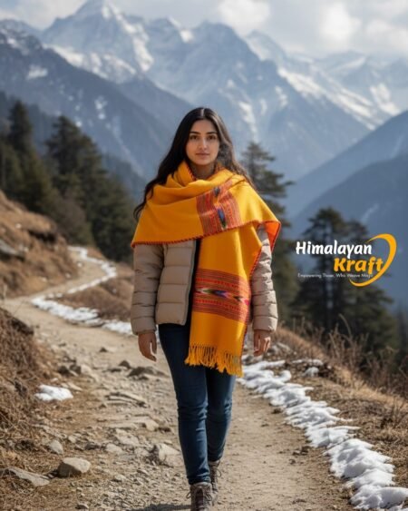 Authentic Kullu Handloom Wool Stole handwoven by Himachali artisans