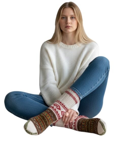 Australian Merino Wool Hand Knitted Socks | Lahauli G.I. Tagged Design and Pattern