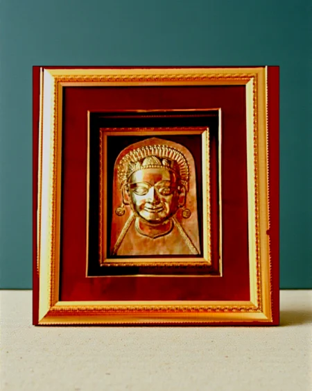 Brass Devta Mohra Frame Himachali Spiritual Wall Hanging