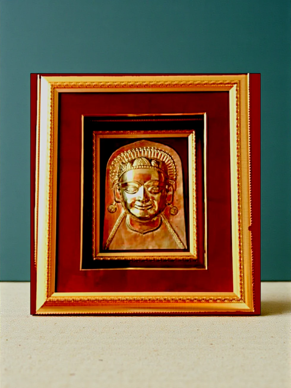 Brass Devta Mohra Frame Himachali Spiritual Wall Hanging