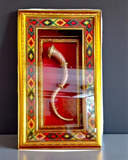 Brass Narsingha Framed Wall Art 12x14 Inch with Kullu Border by Himachalbox.com
