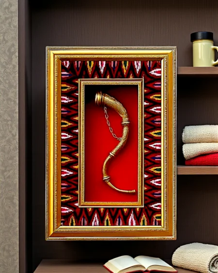 Brass Narsingha Framed Wall Art with Kullu Border Himachali Decor by Himachal Box