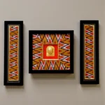 Himachali Devta Mohra 3 Piece Wall Art Set with Kullu Design by Himachalbox