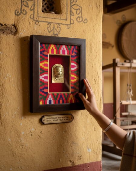 Himachali Devta Mohra Framed Wall Art with Kullu Patti Design By HimachalBox