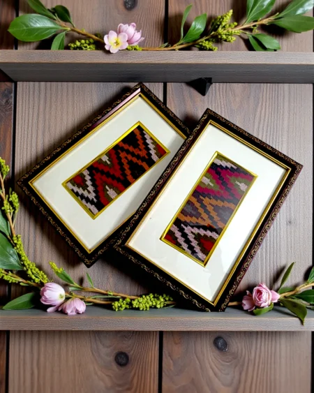 Kullu Traditional Woven Design Framed Wall Art Himachali Textile Decor