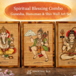 Ganesha Hanuman Shiv bamboo wall art combo handmade
