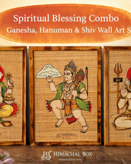 Ganesha Hanuman Shiv bamboo wall art combo handmade