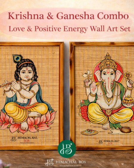 Combo Shree Krishna and Ganesh Ji Wall Hanging Bamboo by Himachal box