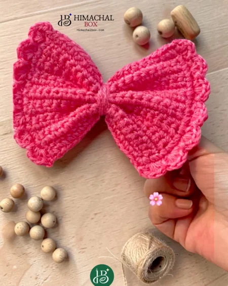 handmade crochet bow hair clip cute hair accessory