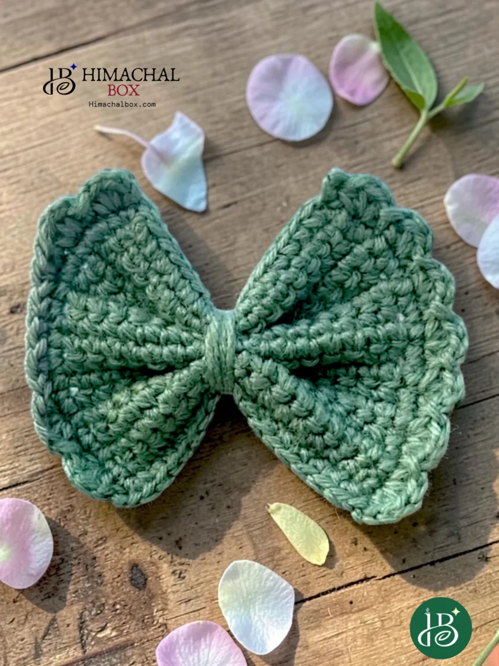handmade crochet bow hair clip cute hair accessory