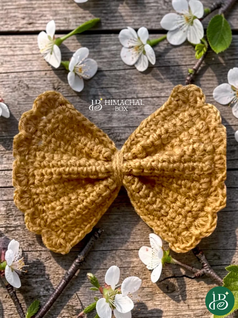 handmade crochet bow hair clip cute hair accessory