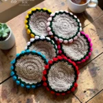 Hand Crochet Coasters Set – Handmade Table Mats (Set of 6)