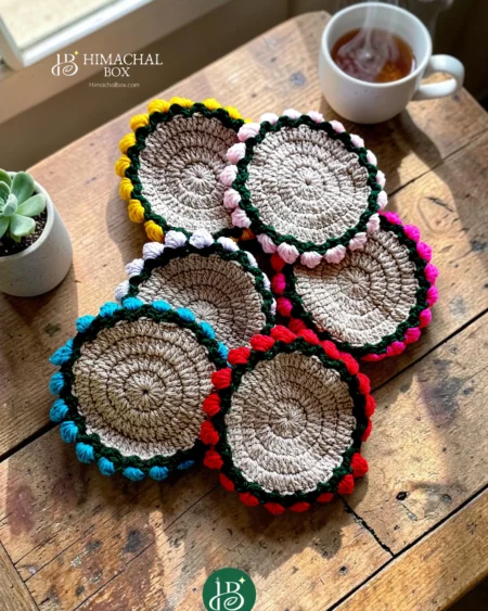 Hand Crochet Coasters Set – Handmade Table Mats (Set of 6)