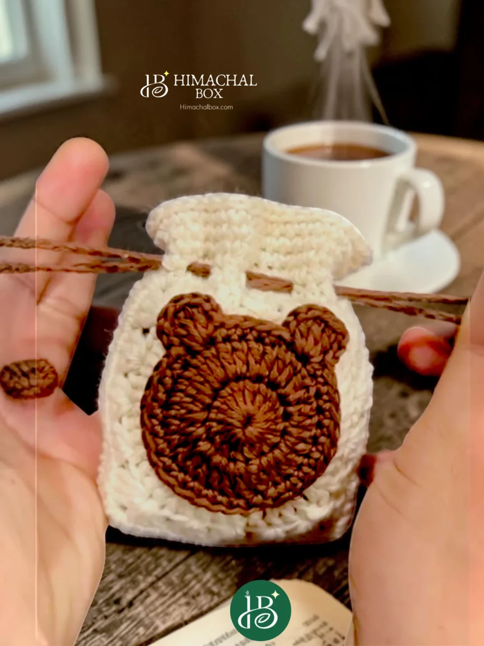 handmade crochet floral potli bag drawstring pouch