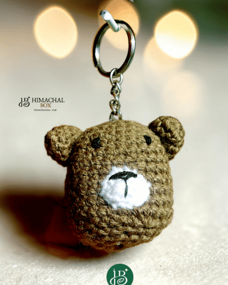 Cute crochet bear keychain handmade Kullu Himachal