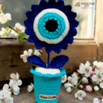 Handmade crochet evil eye flower pot Kullu Himachal