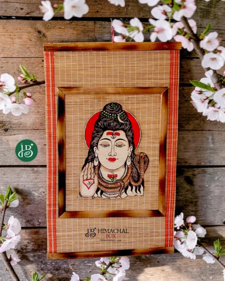 Shiv ji blessing bamboo wall art handmade Himachal