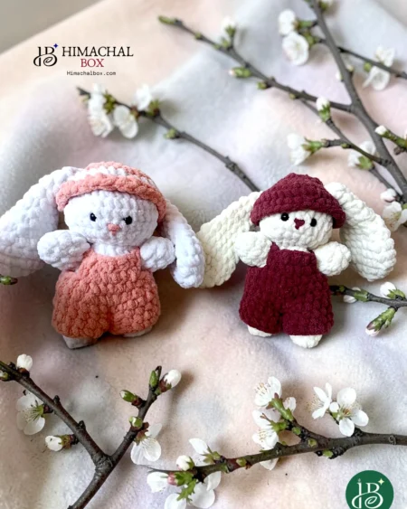 handmade crochet bunny couple plush toy set gift combo