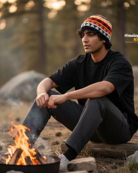 Hand Knitted Himachali Woolen Beanie Cap for Winter | Snow Cap