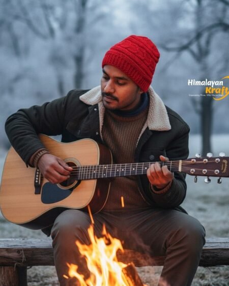 Red Hand Knitted Woolen Beanie Cap | Traditional Himachali Winter Topu